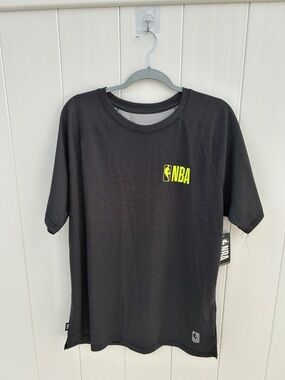 NBA Black Short-Sleeve Athletic Shirt with Yellow Logo